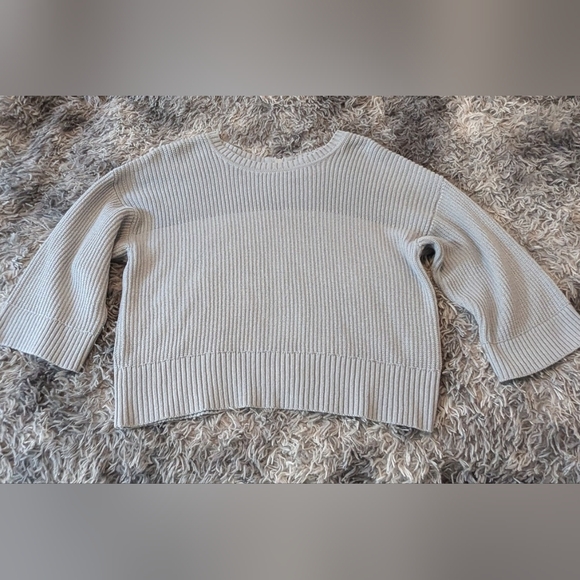 Cabi Reversible Ribbed Knit Fair Play Sweater Exposed Zipper in Baby Blue: Small - Picture 8 of 11